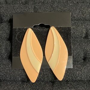 Elegant Cream and Tan Leaf Earrings